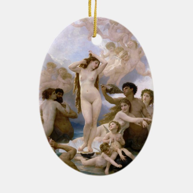 Birth of Venus by William-Adolphe Bouguereau Ceramic Ornament (Back)