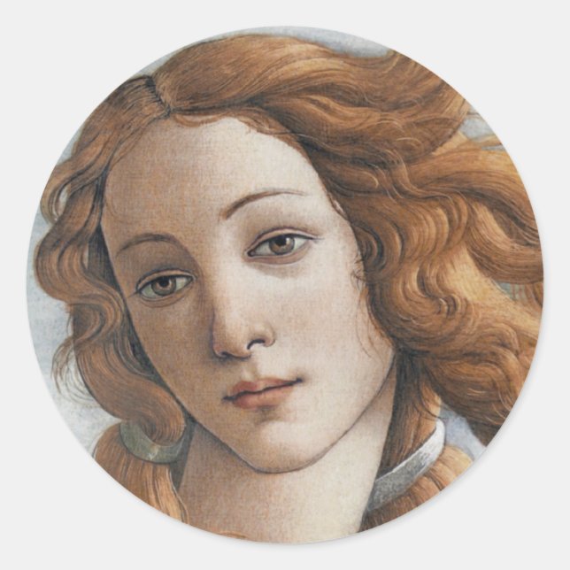 Birth of Venus close up head Classic Round Sticker (Front)