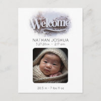*~* Birth Photo AP79 Baby Newborn Announcement