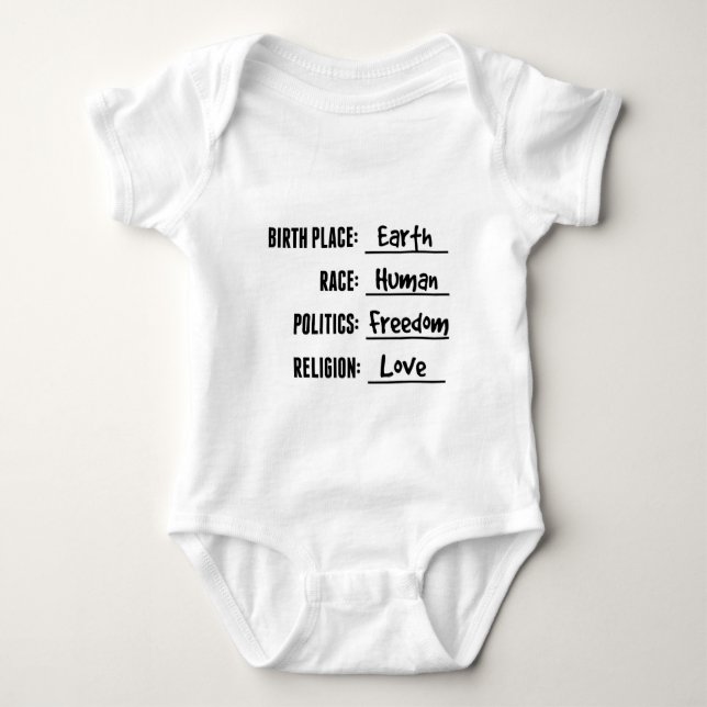 BIRTH PLACE EARTH BABY SHIRT (Front)