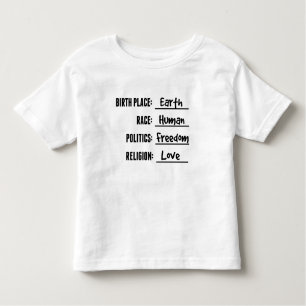 BIRTH PLACE EARTH SHIRT FOR TODDLERS
