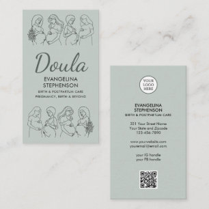 Birth Postpartum Line Art Midwife Doula Business Card