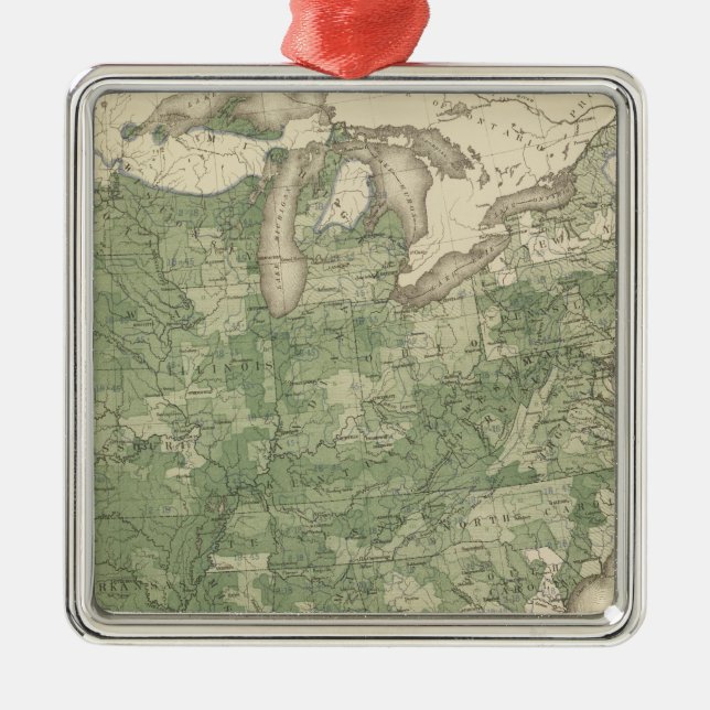 Birth Rate US, Statistical US Lithograph Metal Tree Decoration (Front)