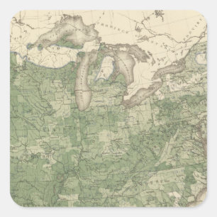 Birth Rate US, Statistical US Lithograph Square Sticker