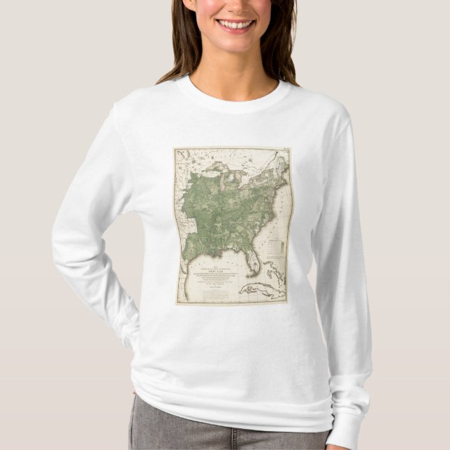 Birth Rate US, Statistical US Lithograph T-Shirt (Front)