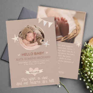 Birth Stat Baby Birth Announcement Photo Thank You