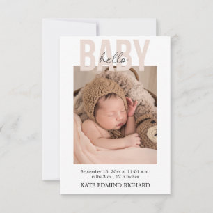 Birth Stats Photos Handwritten Baby Shower Thank You Card