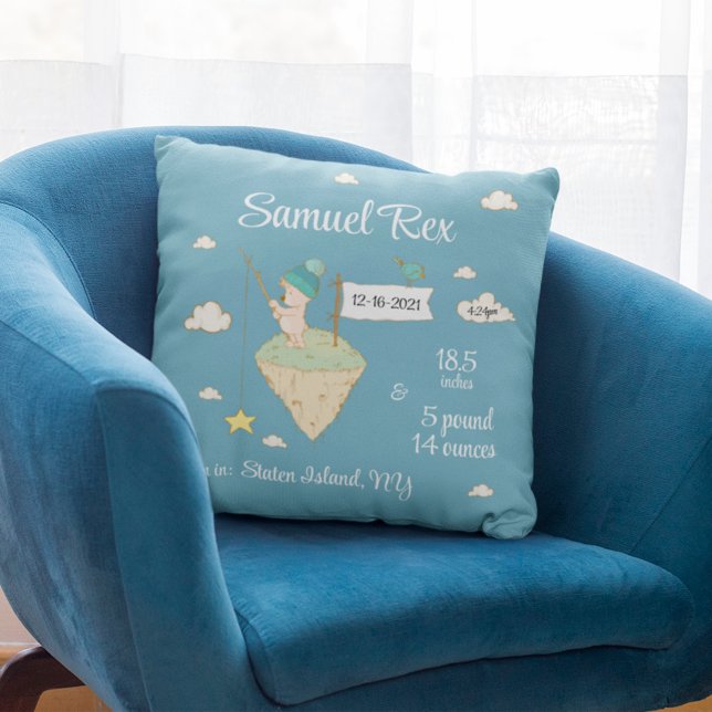Birth Stats Pillow with little Bear (Creator Uploaded)