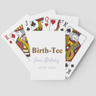 BIRTH TEE HAPPY BIRTHDAY NAME GOLDEN PURPLE MODERN PLAYING CARDS
