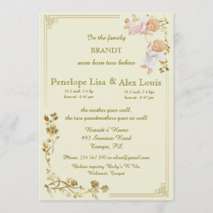 birth twin babies announcement