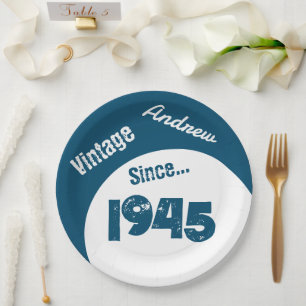 Birth Year 1945 Birthday Paper Plate