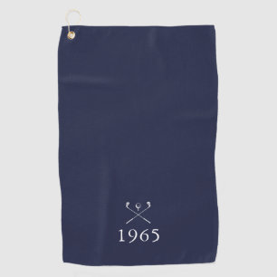 Birth Year Birthday Golf Clubs Navy Blue Towel