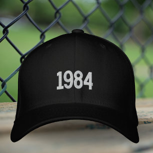 Birth Year Dad Embroidered Hat, Flexfit Black Cap