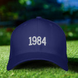 Birth Year Dad Embroidered Hat, Flexfit Blue Cap<br><div class="desc">This Simple Birth Year 1984 Dad Minimalist Embroidered Hat, Flexfit Blue Cap is perfect for trendy and sporty dad. 🦋 NOTICE: the text on the back.🦋 You can easily customise the product by adding your own year and text ("dad", "father", "Mike"..) to make it completely unique. You can also change...</div>