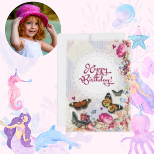 Birthdate Flower Template Modern Birthday Card