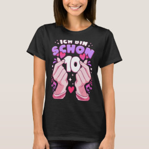 Birthday 10 years, K-pop finger heart, Saranghae, T-Shirt
