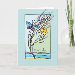 Birthday 12 Step Recovery Each Day Butterfly Card