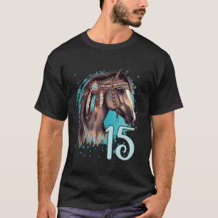 Birthday 15 Girls Horse Riding Stable Fifteen 15 Y T-Shirt