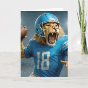 Birthday #18 Lion Quarterback Football Player Card