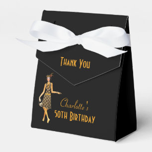 Birthday 1920's style retro art deco Thank You Favour Box