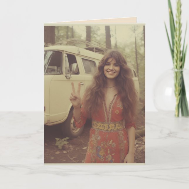 BIRTHDAY 1970'S GIRL OFF GRID GREETING CARD (Front)