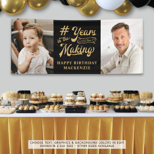 Birthday 2 Photos Years in the Making Black Gold Banner