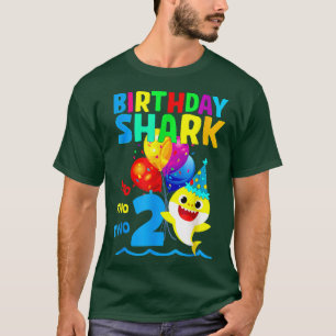 Birthday 2 Years Old Cute Shark 2nd Gift Family T-Shirt