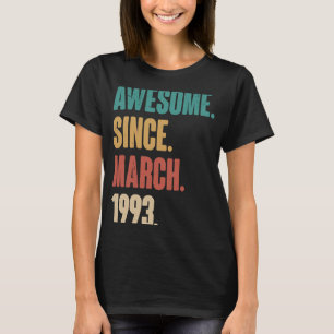 Birthday 30th Decoration March 30 Years Old Vintag T-Shirt