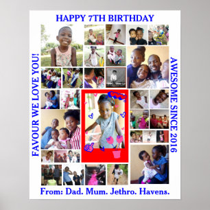 Birthday 31 Photo Collage Custom Personalised Poster