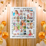 Birthday 33 Photo Collage Party Backdrop Tapestry<br><div class="desc">Easily create a photo collage wall hanging tapestry for any age birthday party backdrop decor with 33 pictures of memories through the years to celebrate him or her. All text is editable to make your own and personalise with your custom text. The sample shows HAPPY # BIRTHDAY, AGED TO PERFECTION,...</div>