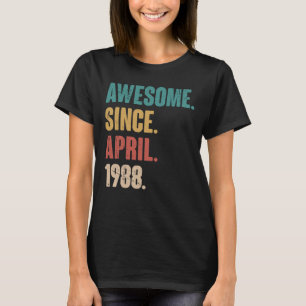 Birthday 35th Decoration April 35 Years Old Vintag T-Shirt