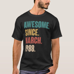 Birthday 35th Decoration March 35 Years Old Vintag T-Shirt