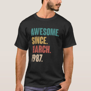 Birthday 36th Decoration March 36 Years Old Vintag T-Shirt