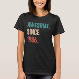 Birthday 37th Decoration 37 Years Old Vintage 1986 T-Shirt