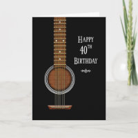 Birthday, 40th, Black Acoustic Guitar
