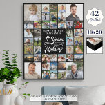 Birthday 42 Photo Collage YEARS IN THE MAKING Faux Canvas Print<br><div class="desc">Create a personalised, custom colour photo collage keepsake faux canvas print to celebrate any age birthday for him or her with this easy-to-use template with 42 pictures through the years in your choice of colour scheme (shown in white text on a black background) featuring a calligraphy script typography title design...</div>