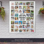 Birthday 44 Photo Collage Party Backdrop Tapestry<br><div class="desc">Easily create a photo memories display to celebrate any age birthday for him or her with this tapestry wall hanging featuring an easy-to-upload photo collage template with 44 square pictures and personalised with your custom text in your choice of font styles and colours. The sample shows age 40 and HAPPY...</div>