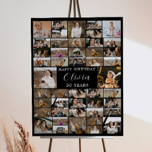 Birthday 45 Photo Collage Poster for Him/Her