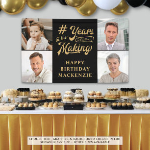 Birthday 4 Photos Years in the Making Black Gold Banner