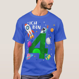 Birthday 4 years rocket, planets, stars, astronaut T-Shirt