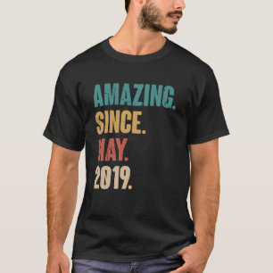 Birthday 4th Decoration Amazing Since May 2019 T-Shirt
