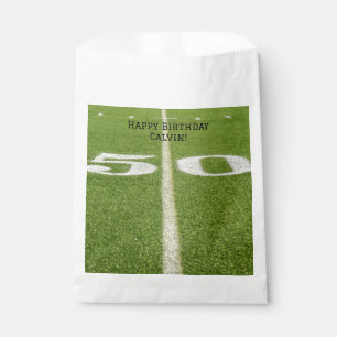 Birthday 50 Yard Line Green Field Football Favour Bag