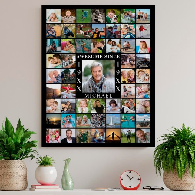 Birthday 55 Photo Collage AWESOME SINCE Poster (Creator Uploaded)
