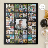 Birthday 55 Photo Collage Backdrop
