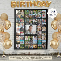 Birthday 55 Photo Collage Backdrop