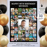 Birthday 55 Photo Collage Your Text and Colour Poster<br><div class="desc">Celebrate any age birthday with a photo memories display utilising this easy-to-upload photo collage template on a poster print with 55 square pictures of him or her through the years for a party or as a commemorative keepsake. The design features your custom text (the sample suggests HAPPY # BIRTHDAY NAME),...</div>