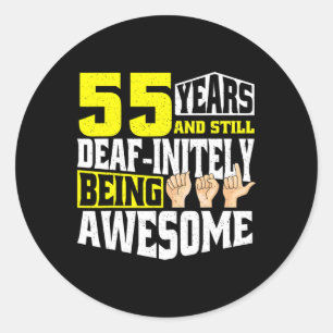 Birthday 55 Yeaars Of Being Awesome Classic Round Sticker