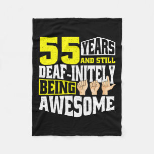 Birthday 55 Yeaars Of Being Awesome Fleece Blanket