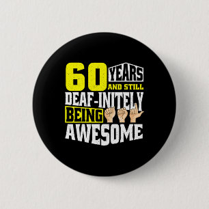 Birthday 60 Yeaars Of Being Awesome  6 Cm Round Badge