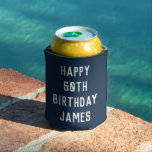 Birthday 60th Elegant Navy Blue Dad Stylish Can Cooler<br><div class="desc">Navy Blue 60th birthday can cooler. Perfect for dad,  grandad,  stepdad. Golfer gift idea. You can personalise the year.</div>